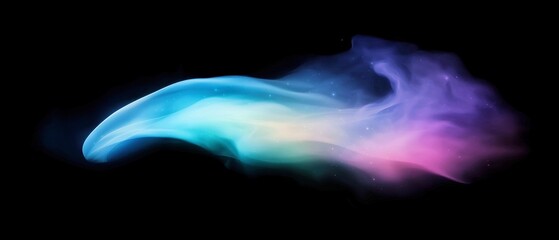 Poster - Dynamic Abstract Gradient, an artistic blend of cosmic shades on black, featuring a central curve, perfect for digital backgrounds, enhancing creativity and visual engagement.
