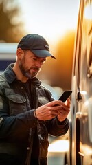 Poster - A person reviewing their mobile device