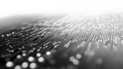 Fototapete - Abstract Lines and Dots Representing Data Flow on Dark Background