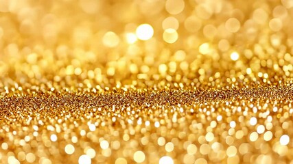 Aufkleber - Abstract a shimmer glitter surface creates Golden sparkling bokeh effect, ideal for festive backgrounds and holiday designs video 4k