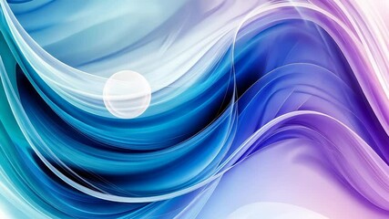 Poster - Smooth abstract blurred blue and graphic curve white swirling circular shape creating modern abstract pattern, ideal for purple design backgrounds video 4k