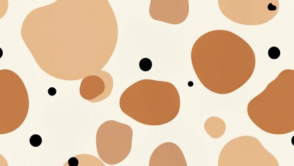 Wall Mural - abstract beige and brown organic shapes seamless pattern