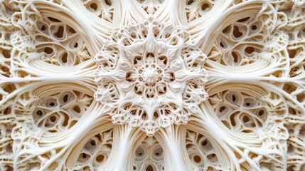Poster - Intricate Symmetrical Pattern in Soft Creamy Color Palette