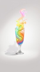 Wall Mural - Colorful liquid swirling in a glass creating a vibrant artistic impression