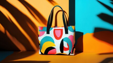 Poster - Vibrant Modern Tote Bag with Abstract Design and Colorful Patterns