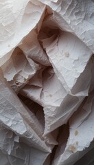 Poster - Abstract Close-Up of Textured Light Pink Paper Layers and Shadows