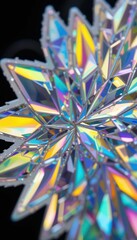 Poster - Colorful Geometric Star Shape with Reflective Surfaces and Light