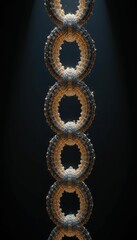 Poster - Intricate Textured Linked Chains in Dramatic Lighting Display