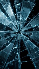 Poster - Abstract Shattered Glass Visualization with Dramatic Light Effect