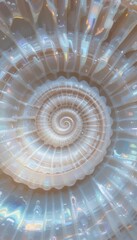 Poster - Elegant Spiral Shell Pattern with Soft Light Reflection and Texture