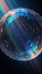 Poster - Illuminated Abstract Sphere with Colorful Light Effects in Space