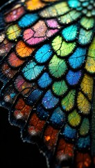 Poster - Colorful Detail of Butterfly Wing Showing Iridescent Patterns