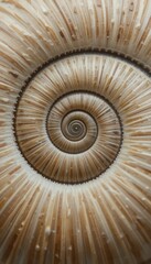 Poster - Detailed Close-Up of a Spiral Seashell with Intricate Patterns