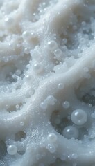 Poster - White Textured Surface with Bubbles and Glossy Finish Close-Up