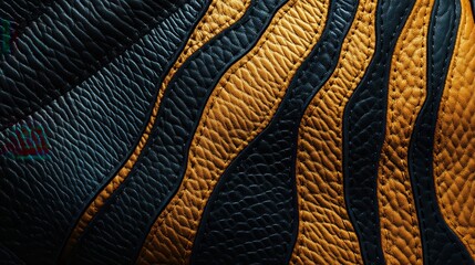 Poster - Abstract Texture of Leather in Vibrant Shades of Black and Yellow