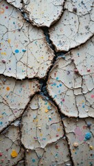 Poster - Colorful Cracked Surface Texture with Unique Patterns and Details