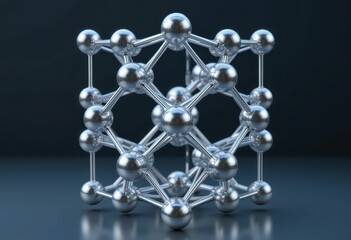 Poster - 3D Model of Metallic Structure with Spheres and Connecting Rods