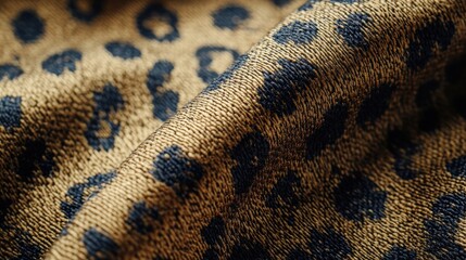 Poster - Close-Up of Leopard Print Fabric with Textured Surface Detail