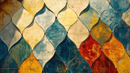 Poster - Colorful Decorative Tiles with Unique Patterns and Textures