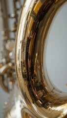 Poster - Close-Up of Polished Brass Musical Instrument Reflecting Light
