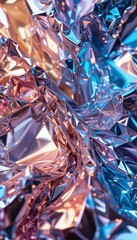 Poster - Colorful Crumpled Foil with Shiny Reflections and Textures