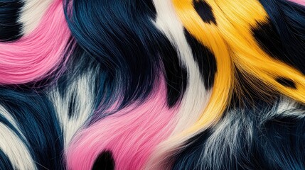 Poster - Vibrant Colorful Hair Swirls with Unique Patterns and Textures