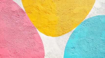 Poster - Bright Colorful Shapes on a Textured Wall for Modern Decor Inspiration