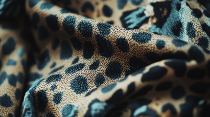 Poster - Close-up of Soft Leopard Print Fabric Texture in Earthy Tones