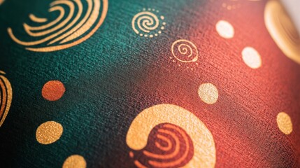 Aufkleber - Colorful Abstract Artwork with Spirals and Dots on Canvas Surface