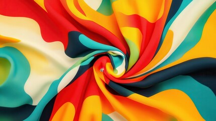 Poster - Colorful Abstract Textile Pattern in Spiral Formation