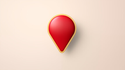 Fototapete - Red and Gold 3D Map Pointer Icon