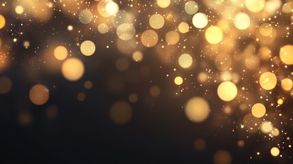 Poster - A shimmering background of golden bokeh lights creating a festive and warm atmosphere.