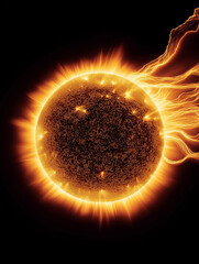 Poster - Sun emitting solar flare and coronal mass ejection into space