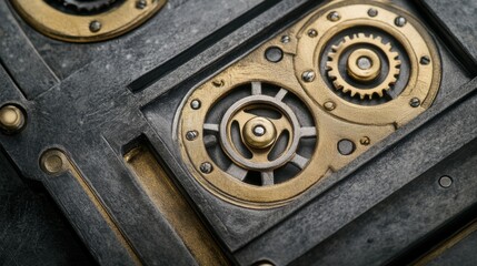 Poster - Intricate Mechanism with Gears and Cogs in Industrial Design