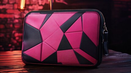 Poster - Stylish Geometric Design Case in Black and Pink Color Scheme
