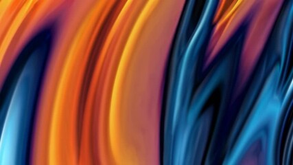 Poster - Vibrant abstract wave pattern in orange and blue hues. Modern art design concept