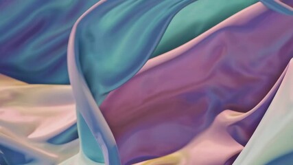 Aufkleber - Abstract pastel fabric flowing in soft waves, serene design and texture concept