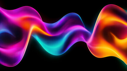Poster - Colorful abstract wave flowing in digital cyberspace
