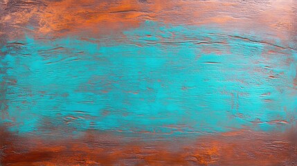 Poster - A vibrant abstract artwork featuring a blend of turquoise and earthy brown tones, creating a striking visual contrast.