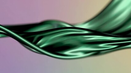 Aufkleber - Abstract green flowing waves on gradient background, fluidity and motion concept