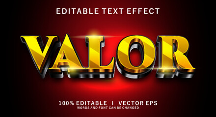 Leinwandbilder - editable valor 3d vector text effect with modern style design