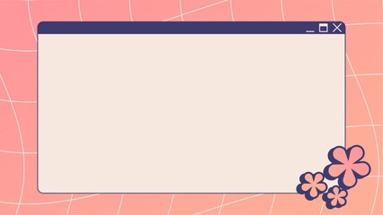 Poster - Y2K Flat Style Spring Flower Themed Window Dialog Frame Template Background