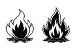 © Shahadat - Summer campfire silhouette vector art illsustrations.
