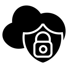 Poster - cloud security vector icon