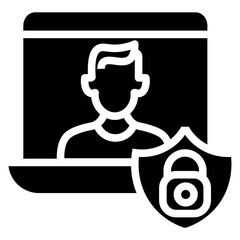 Poster - online privacy vector icon