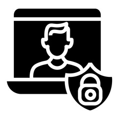 Poster - online privacy vector icon