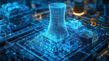 Poster - Digital representation of a cooling tower in a factory