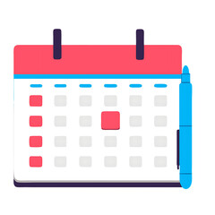 Poster - calendar 3d icon date schedule isolated on png background with empty time reminder plan appointment 