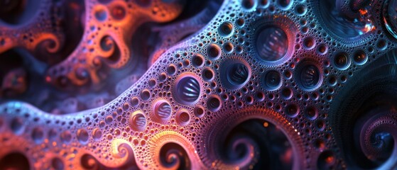 Poster - colorful abstract fractal design with intricate patterns