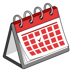 Poster - Sleek & Modern 3D Calendar PNG – No Background Needed
